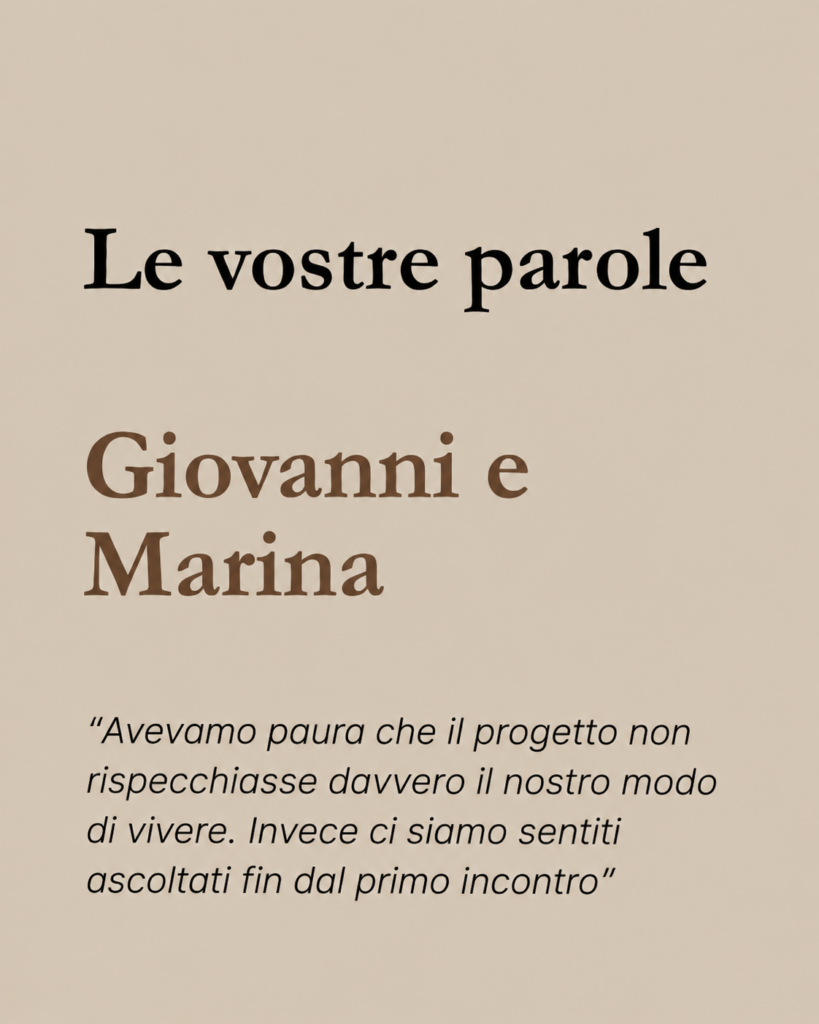 Testimonianza di Giovanni e Marina sul progetto di interior design